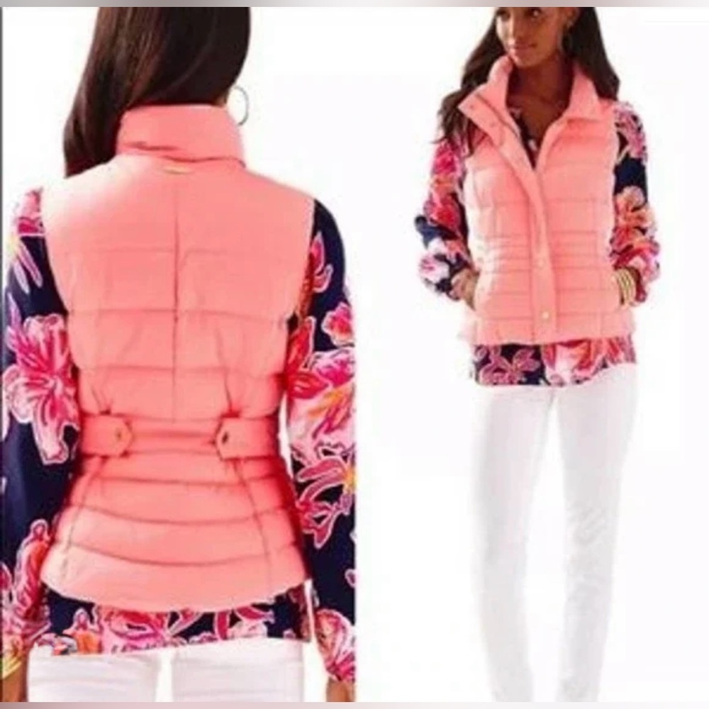 NWT Lilly Pulitzer Isabelle Vest Cheeky Melon Down Insulated 🪸 - Picture 7 of 8